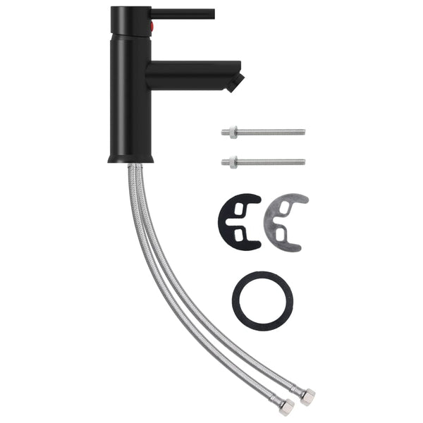 vidaXL Basin Mixer Tap Black 130x176 mm