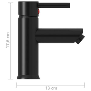 vidaXL Basin Mixer Tap Black 130x176 mm
