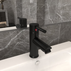 vidaXL Basin Mixer Tap Black 130x176 mm