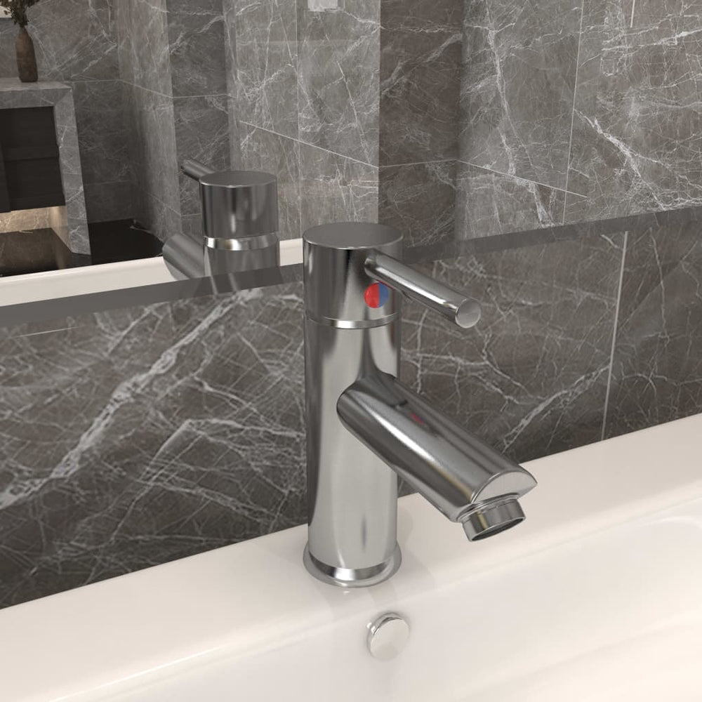 vidaXL Basin Mixer Silver 130x176 mm