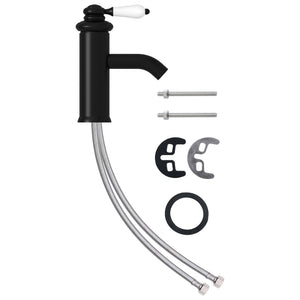 vidaXL Basin Mixer Tap Black 130x180 mm