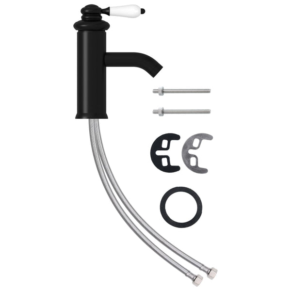 vidaXL Basin Mixer Tap Black 130x180 mm
