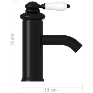 vidaXL Basin Mixer Tap Black 130x180 mm