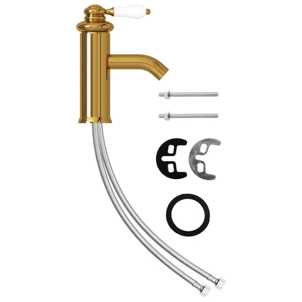 vidaXL Basin Mixer Golden 130x180 mm