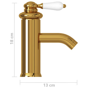 vidaXL Basin Mixer Golden 130x180 mm