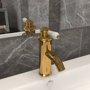 vidaXL Basin Mixer Golden 130x180 mm