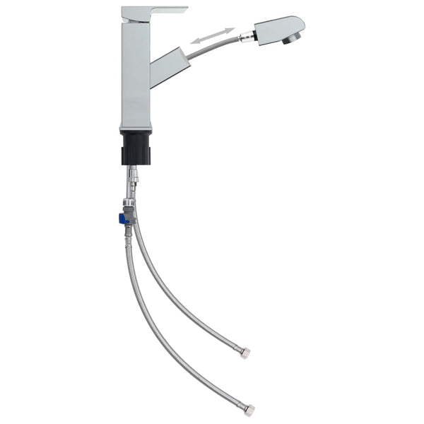 vidaXL Basin Mixer Tap with Pull-Out Spray Chrome 157x172 mm