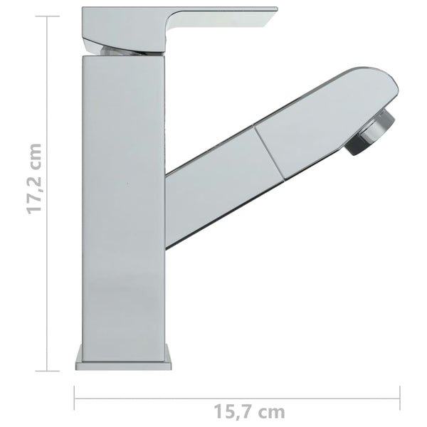 vidaXL Basin Mixer Tap with Pull-Out Spray Chrome 157x172 mm