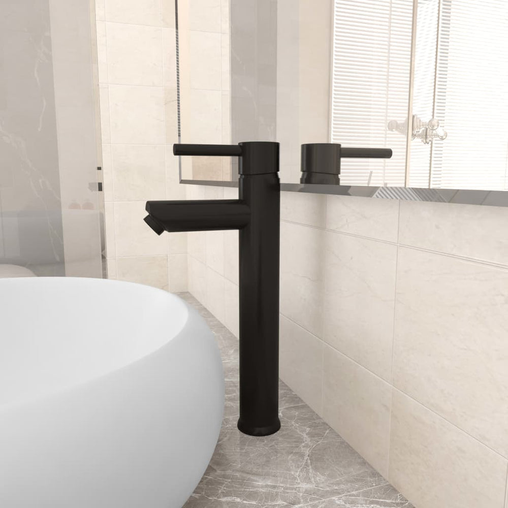vidaXL Bathroom Faucet Black 12x30 cm