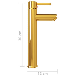 vidaXL Bathroom Faucet Golden 12x30 cm