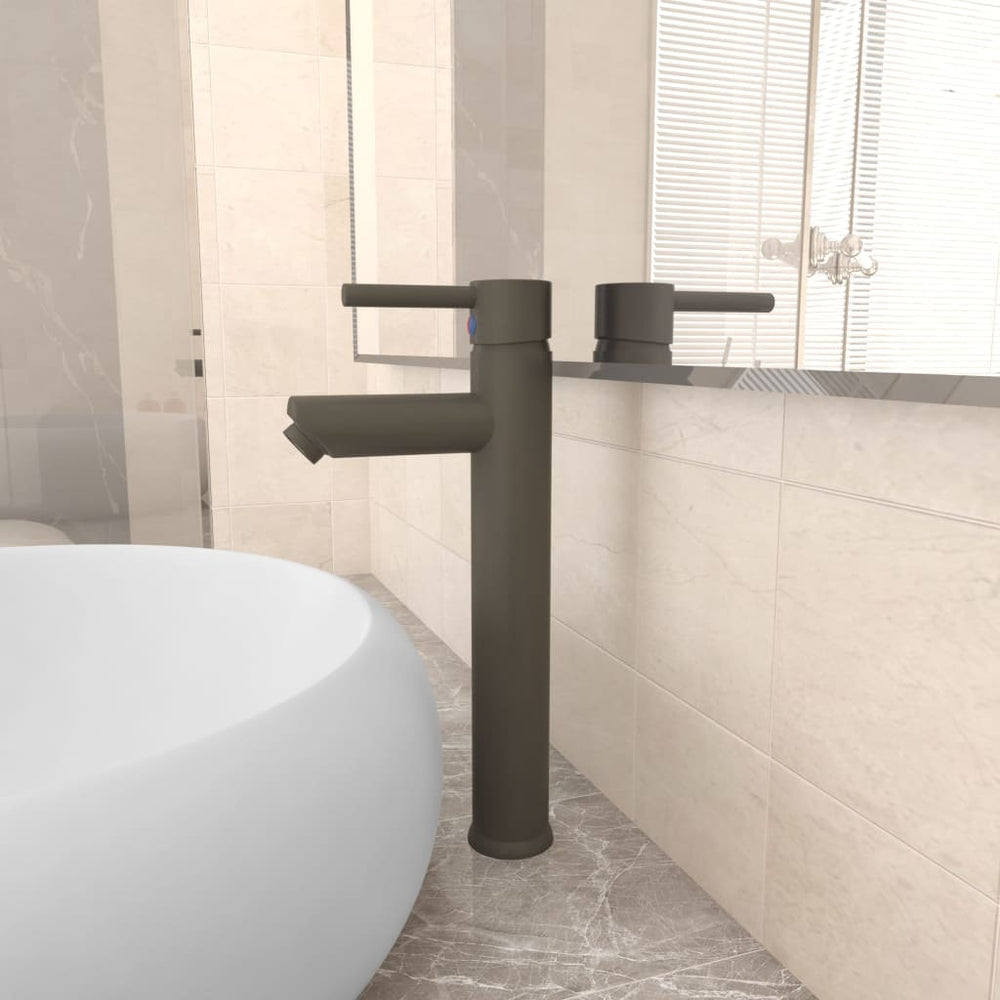 vidaXL Bathroom Faucet Grey 12x30 cm