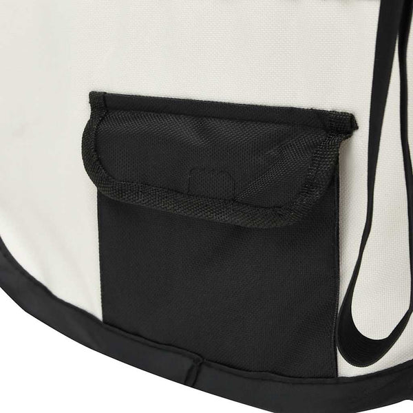 vidaXL Foldable Puppy Playpen with Carry Bag Black 145x145x61 cm