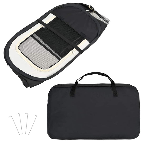 vidaXL Foldable Puppy Playpen with Carry Bag Black 145x145x61 cm