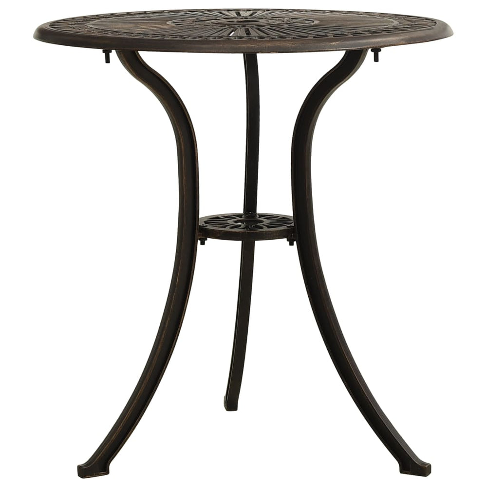 vidaXL Garden Table Bronze 62x62x65 cm Cast Aluminum