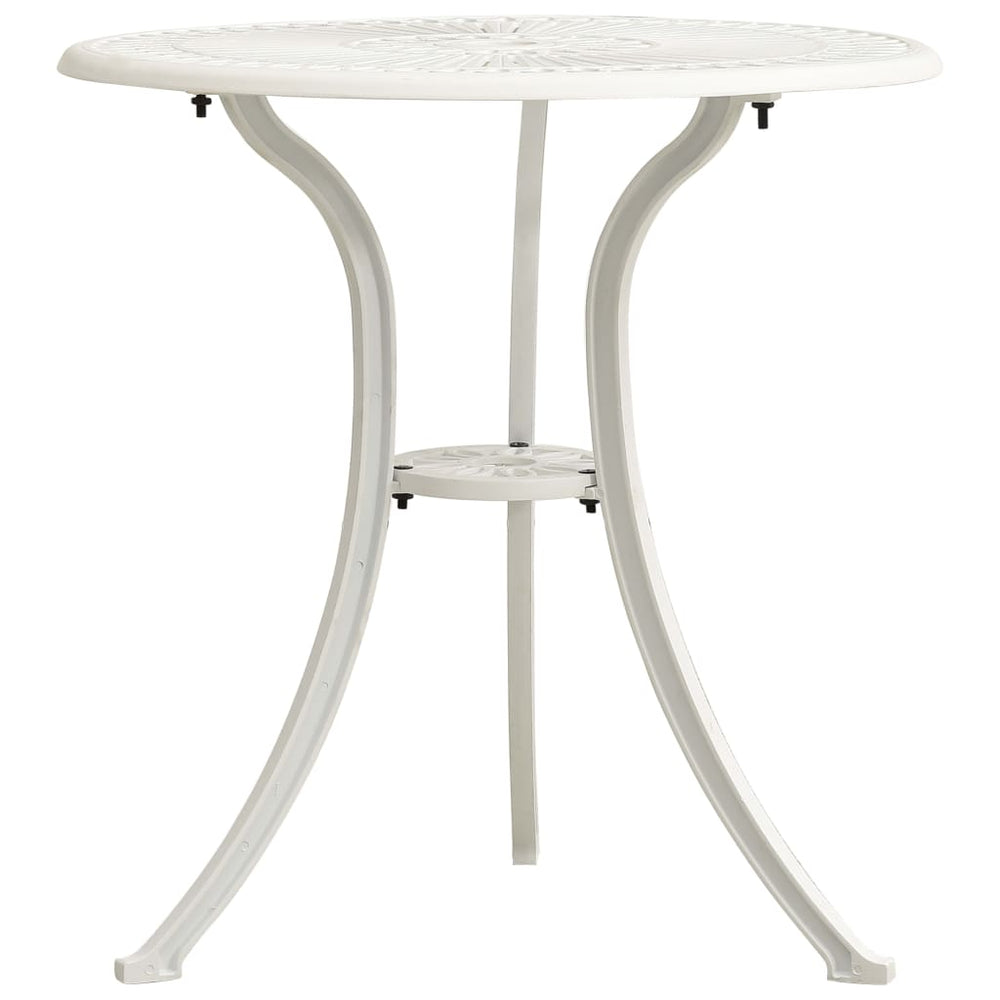 vidaXL Garden Table White 62x62x65 cm Cast Aluminum