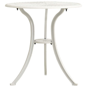 vidaXL Garden Table White 62x62x65 cm Cast Aluminum