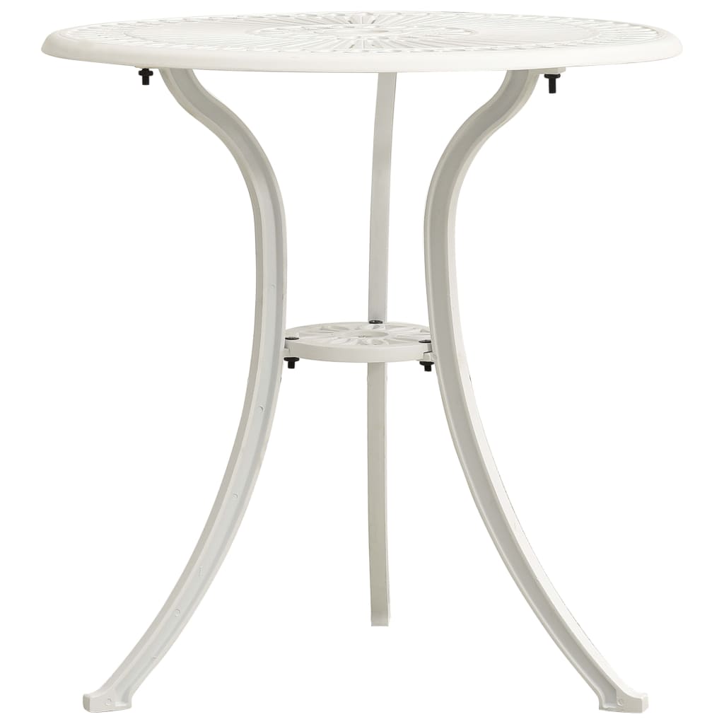 vidaXL Garden Table White 62x62x65 cm Cast Aluminum