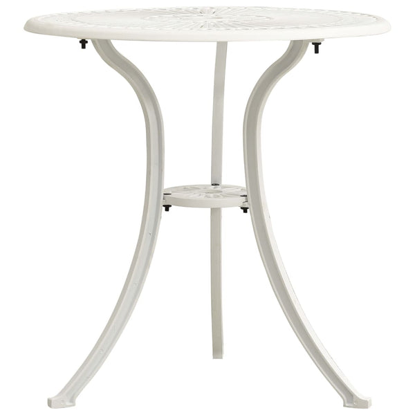 vidaXL Garden Table White 62x62x65 cm Cast Aluminum