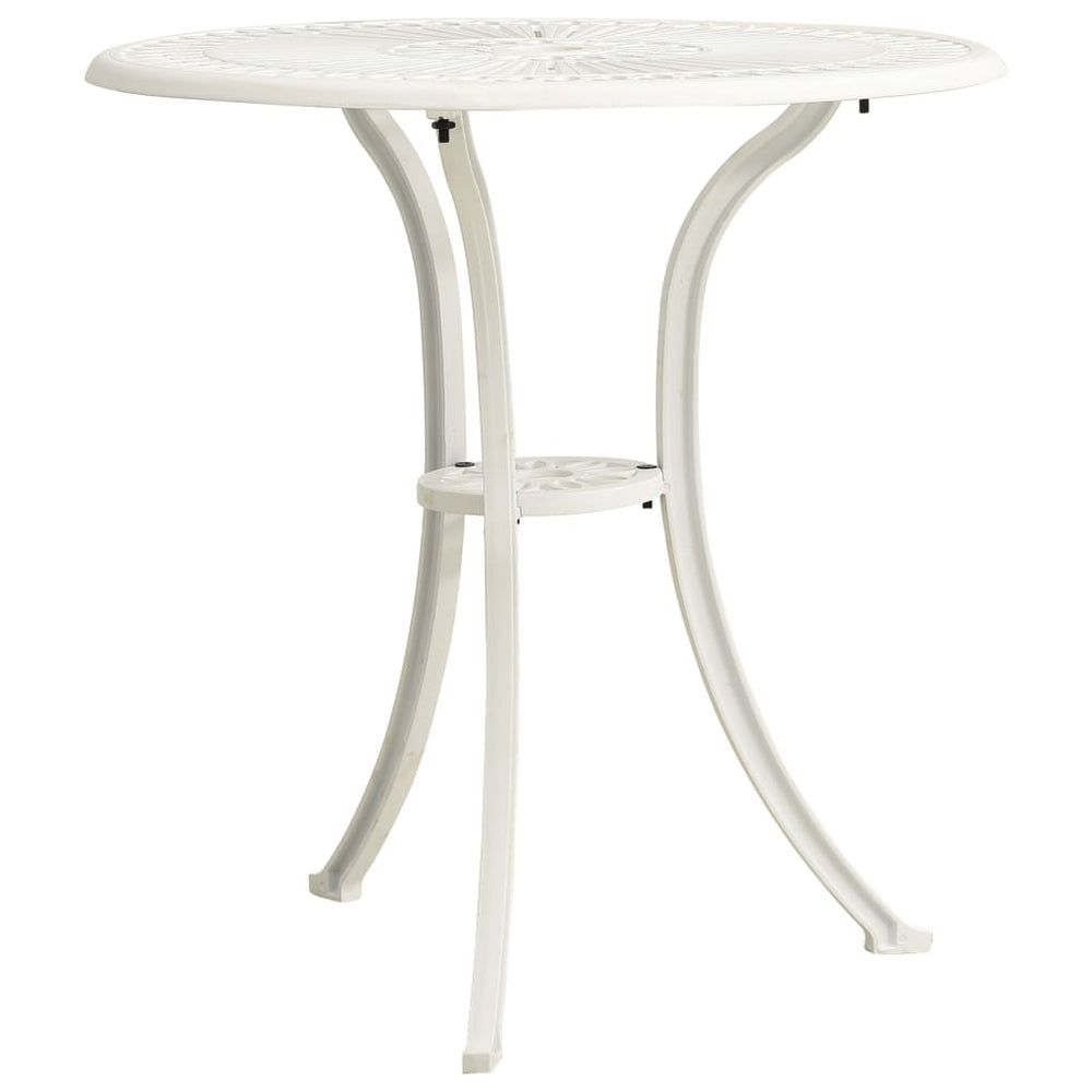 vidaXL Garden Table White 62x62x65 cm Cast Aluminum