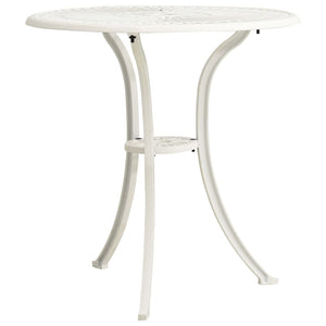 vidaXL Garden Table White 62x62x65 cm Cast Aluminum