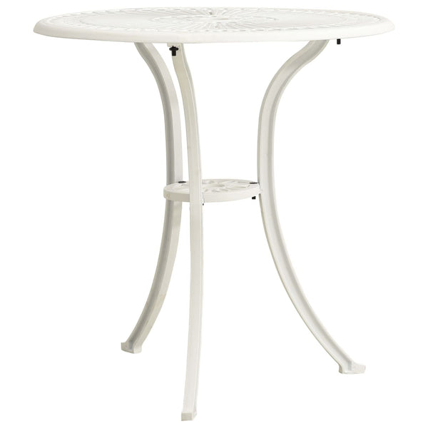 vidaXL Garden Table White 62x62x65 cm Cast Aluminum