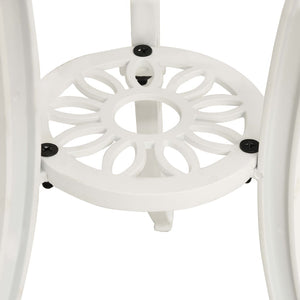 vidaXL Garden Table White 62x62x65 cm Cast Aluminum