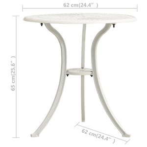 vidaXL Garden Table White 62x62x65 cm Cast Aluminum