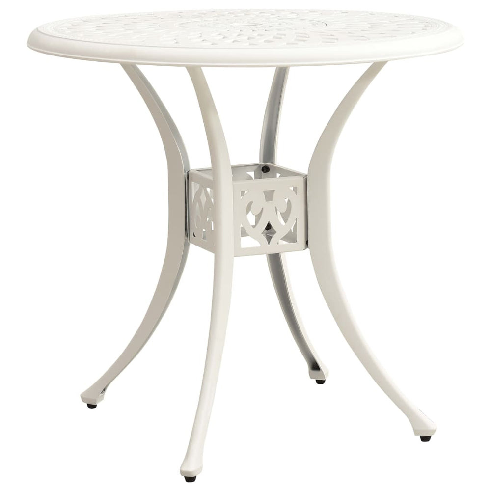 vidaXL Garden Table White 78x78x72 cm Cast Aluminum
