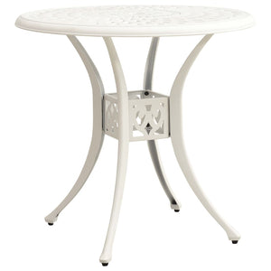vidaXL Garden Table White 78x78x72 cm Cast Aluminum