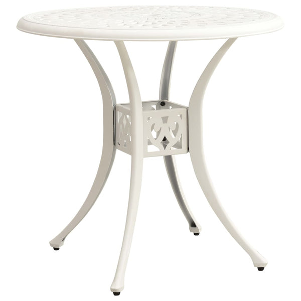 vidaXL Garden Table White 78x78x72 cm Cast Aluminum