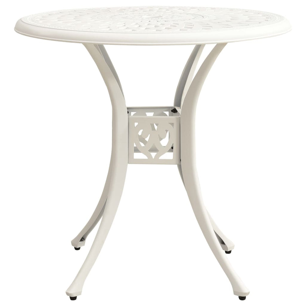 vidaXL Garden Table White 78x78x72 cm Cast Aluminum