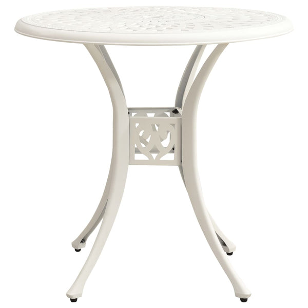 vidaXL Garden Table White 78x78x72 cm Cast Aluminum