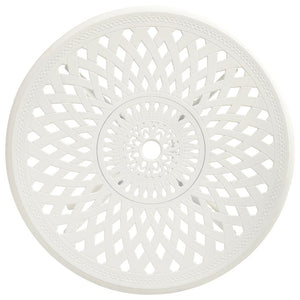 vidaXL Garden Table White 78x78x72 cm Cast Aluminum