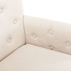 vidaXL Dining Chairs with Armrests 2 pcs Beige Fabric