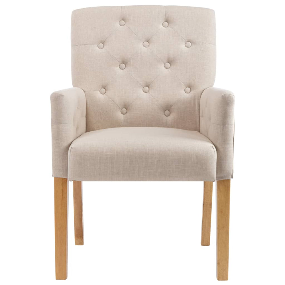 vidaXL Dining Chairs with Armrests 6 pcs. Beige Fabric