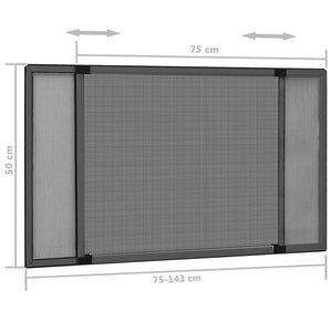 vidaXL Extendable Insect Screen for Windows Anthracite (75-143)x50cm