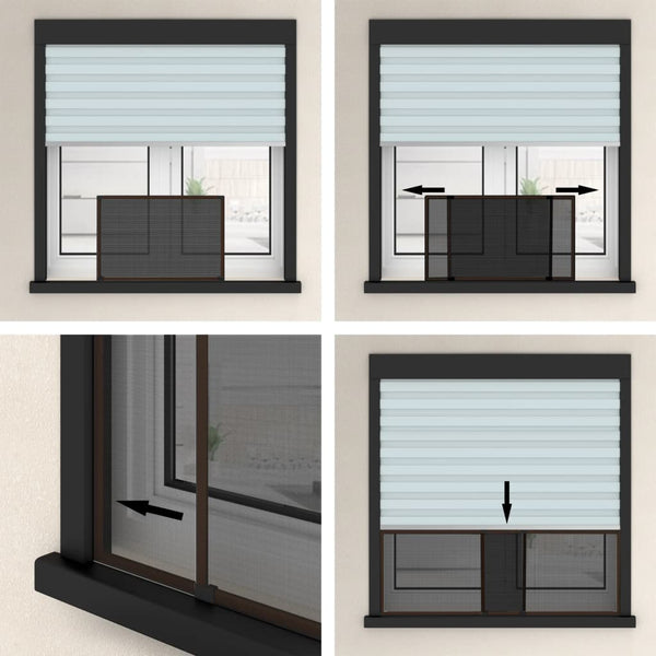 vidaXL Extendable Window Insect Screen Brown (100-193)x75 cm