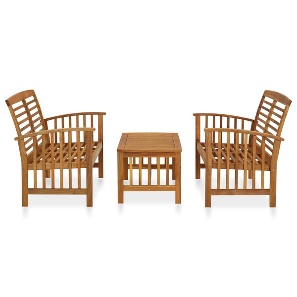 3-tlg. Garten-Lounge-Set Massivholz Akazie