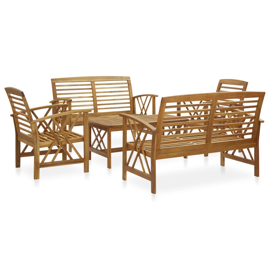 vidaXL 5-piece Garden Lounge Set Solid Acacia Wood