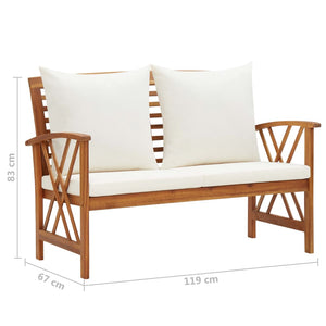 vidaXL 3-Piece Garden Lounge Set with Cushions Solid Acacia Wood