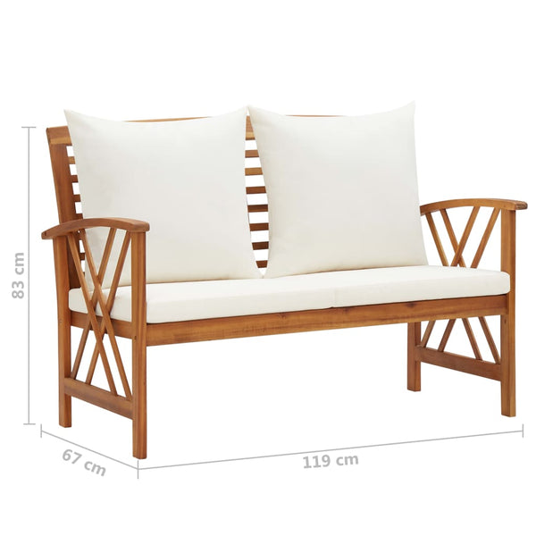vidaXL 3-Piece Garden Lounge Set with Cushions Solid Acacia Wood