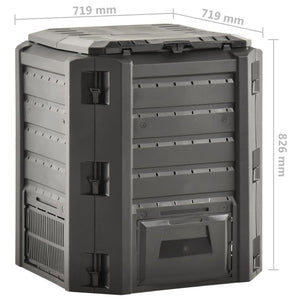 vidaXL Garden Composter Black 380 L
