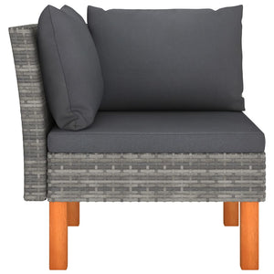 vidaXL 3-Piece Garden Lounge Set Poly Rattan and Solid Eucalyptus Wood