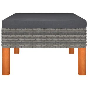 vidaXL 3-Piece Garden Lounge Set Poly Rattan and Solid Eucalyptus Wood