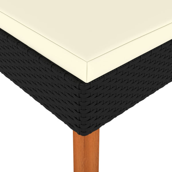 vidaXL Footrest Poly Rattan and Solid Eucalyptus Wood