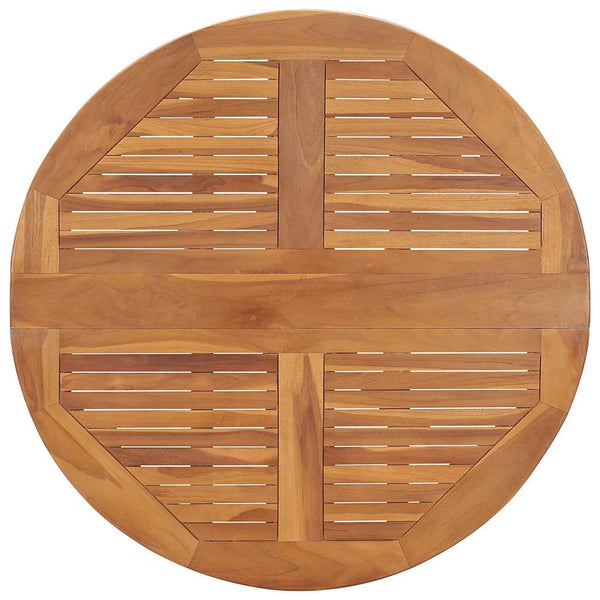 vidaXL Foldable Garden Dining Table Ø90x75 cm Solid Teak Wood