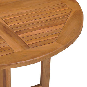 vidaXL Foldable Garden Dining Table Ø90x75 cm Solid Teak Wood