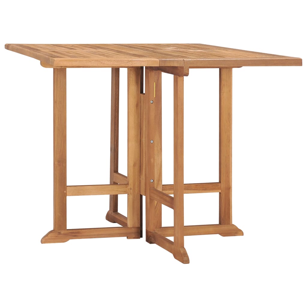 vidaXL Foldable Garden Dining Table 90x90x75 cm Solid Teak Wood