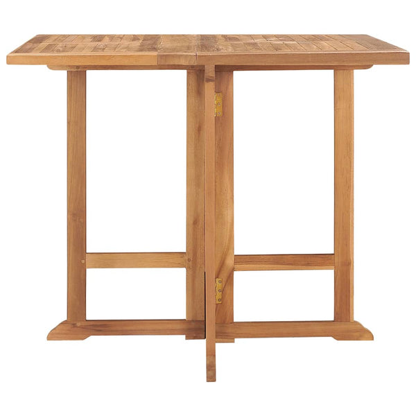 vidaXL Foldable Garden Dining Table 90x90x75 cm Solid Teak Wood