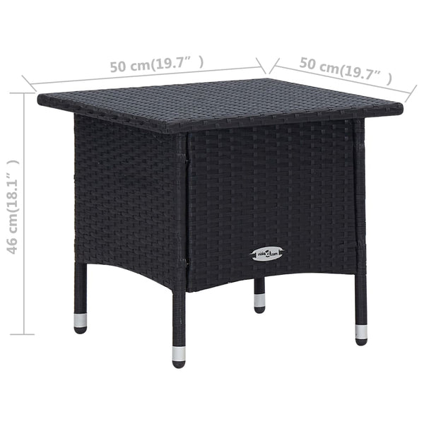 vidaXL 3-Piece Garden Lounge Set with Cushions Poly Rattan Black